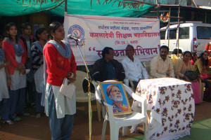 Student delivering a sppech on  cleaning awareness